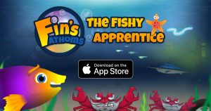 Fin's Fathoms: The Fishy Apprentice available for download on The App Store.