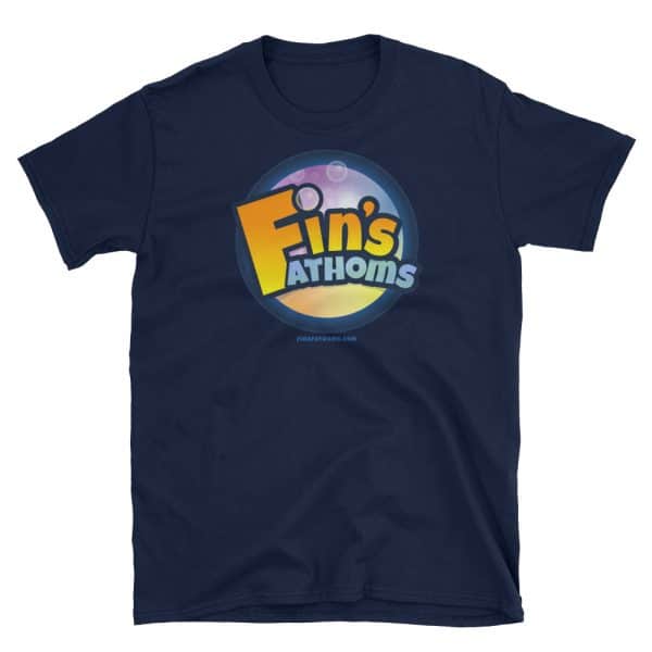 Fin's Fathoms video game t-shirt (Navy Gray).
